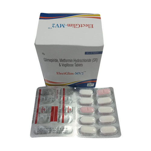 Glimepiride I.P. 2 mg + Metformin Hydrochloride I.P. 500mg Tablets