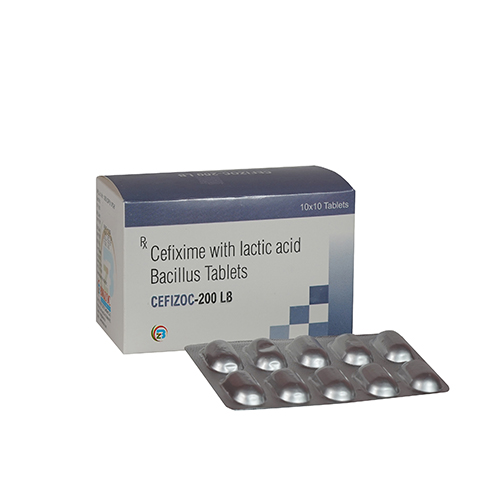 Cefixime tryhydrate IP 200mg + Lactic acid bicillus 2.5 Tablets
