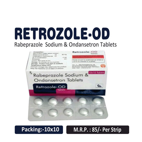 Rabeprazole sodium 20mg + Ondasetron 40mg Tablets