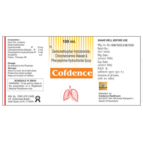 Chlorpheniramine Maleate 2mg + Dextromethorphan Hbr 10mg + Phenylephrine Hcl 5mg Syrup