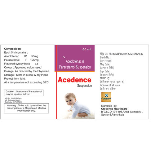 Aceclofenac + Paracetamol Suspension