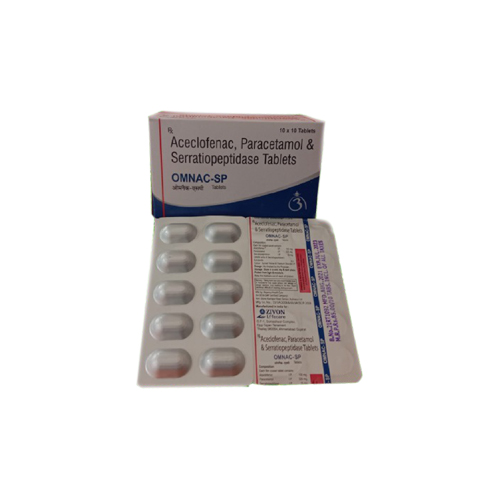 Aceclofenac + Paracetamol + Serratiopeptidase Tablets