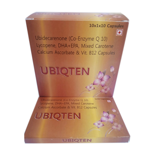 Ubidercarenone+ Lycopene+ DHA+ EPA+ Mixed Carotene Calcium Ascorbate + Vit B12 Capsules