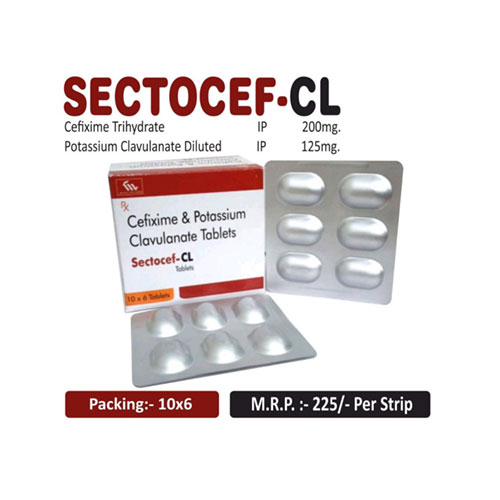 Cefixime 200 mg + Clavulanic Acid 125mg Tablets