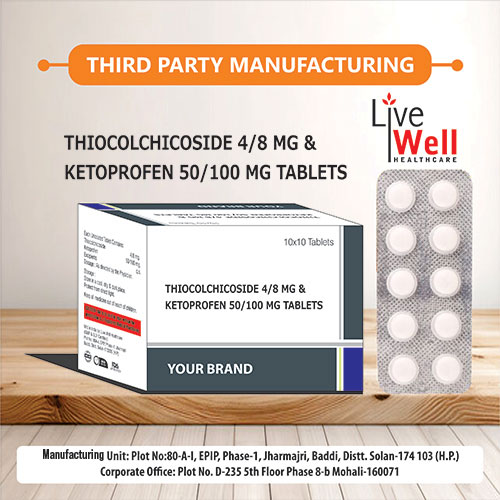 Thiocolchicoside 8mg + Ketoprofen 100mg Tablets