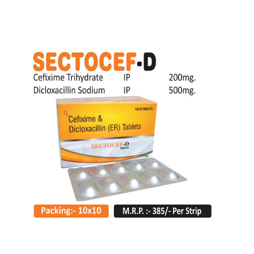 Cefixime 200 mg + Dicloxacillin 250mg Tablets