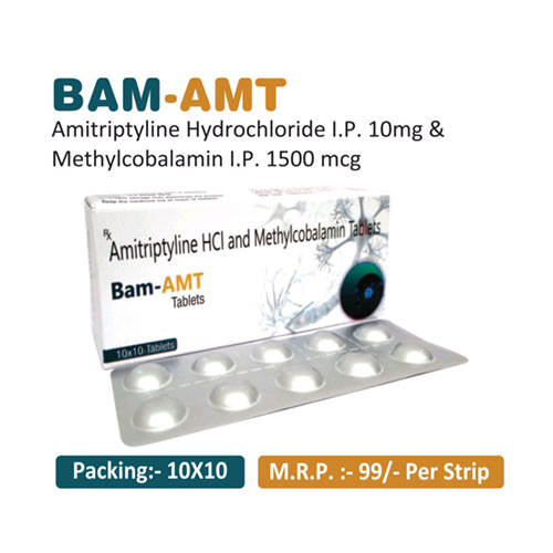 Amitriptyline Hydrochloride I.P. 10mg + Methylcobalamin I.P. 1500 mcg Tablets