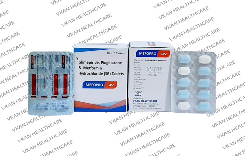Glimepiride 2mg  Pioglitazone 15mg Metformin SR 500mg 