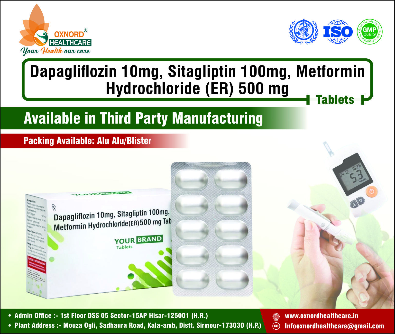 DAPAGLIFLOZIN 10MG SITAGLIPTIN 100MG METFORMIN HCL ER 500MG